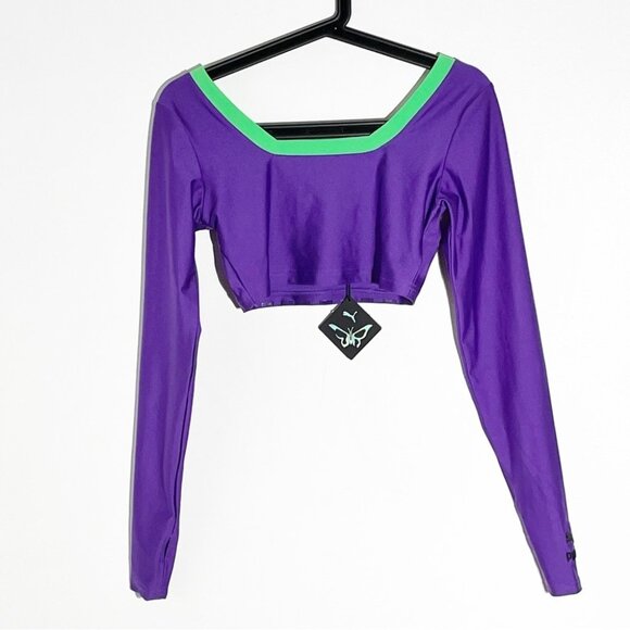 NWT PUMA X DUA LIPAColour Block Long Sleeve Top size M - Picture 3 of 6